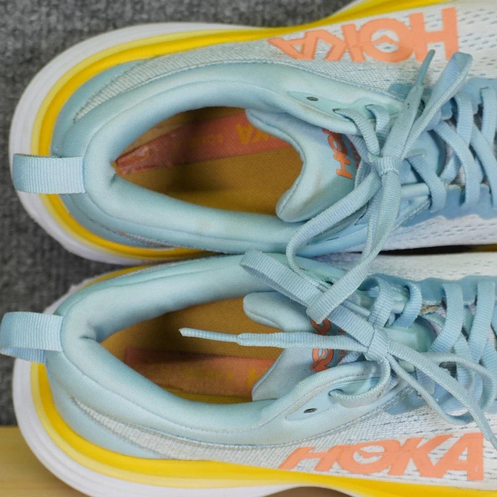 Hoka One One Bondi 8 Shoes Womens Size 7.5 Blue Running Sneakers 1127952 SSCA